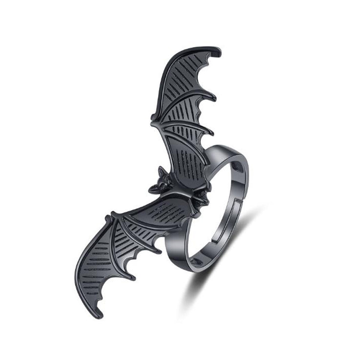 Wholesale New Retro Personalized Open Mouth Bat DIY Jewelry Men's and Women's Rings