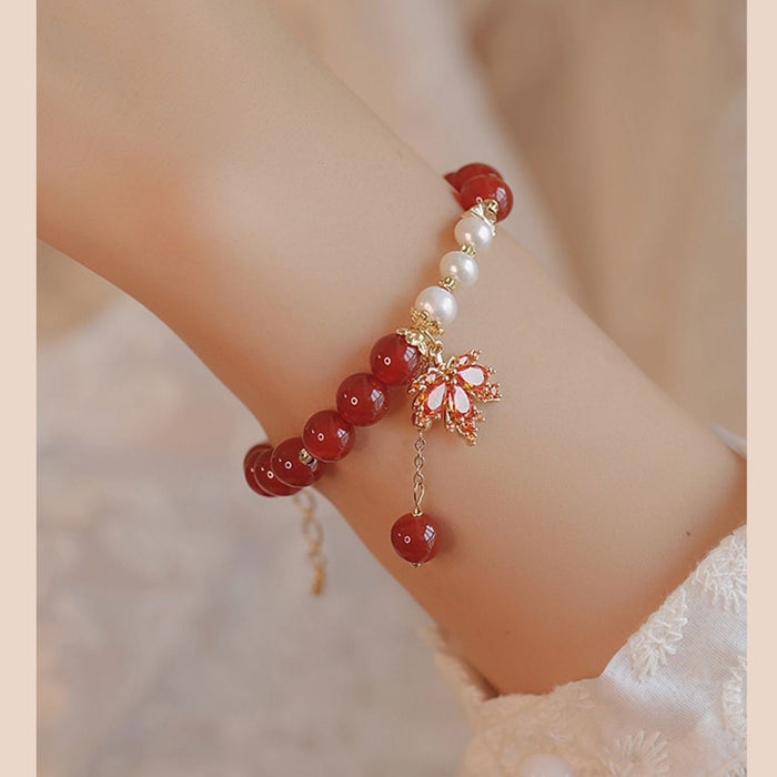 Wholesale Maple leaf bracelet,  women' s glass bracelet