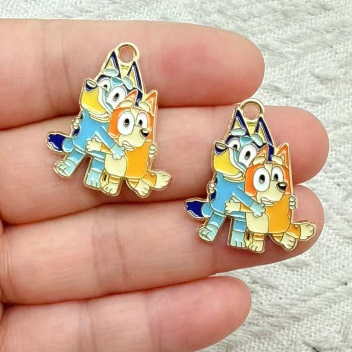Wholesale 10pcs Cartoon DIY Oil Drip Jewelry Pendant Accessories Keychain Charm Pendant