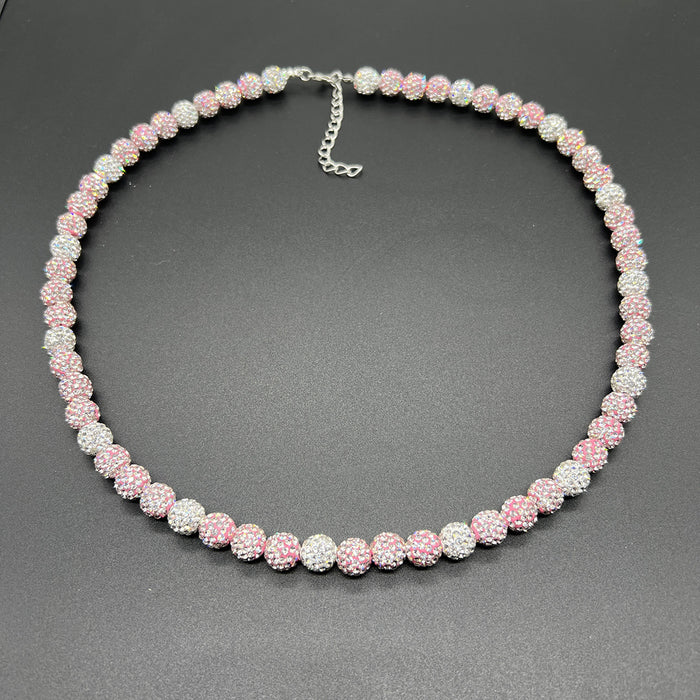 Wholesale Baseball necklace hip hop colorful diamond ball jewelry necklace