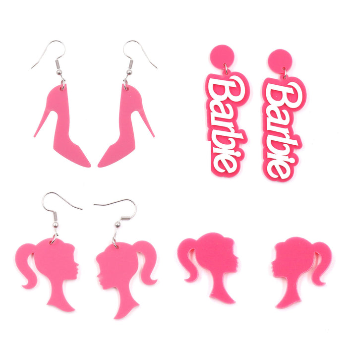 Wholesale 5pairs/pack Pink Girls Acrylic Earrings JDC-ES-XYan010