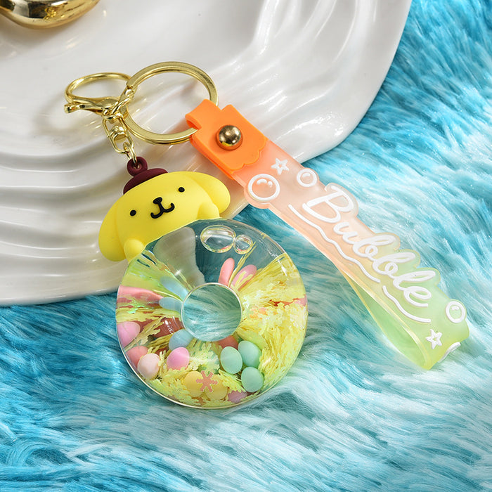 Wholesale Cartoon Quicksand Swim Ring Keychain