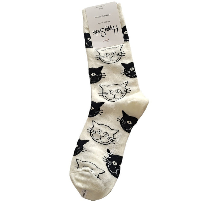 Wholesale Mid-tube Socks Animal Cat All-match Women's Socks JDC-SK-Bingao005