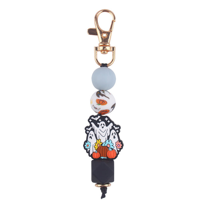 Wholesale Cartoon Halloween Silicone Bead Keychain JDC-KC-GuangTian040