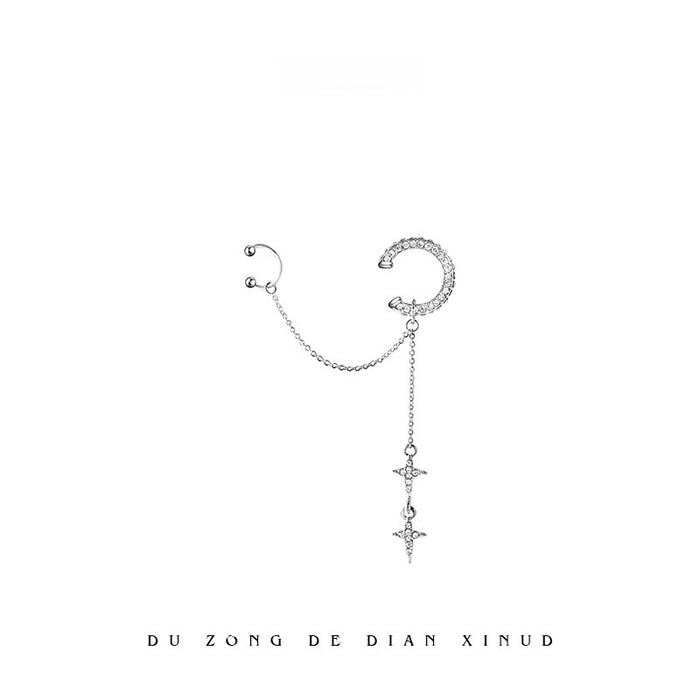 Wholesale Tassel ear clip earrings, bone clip earrings, high-end, niche, light luxury earrings