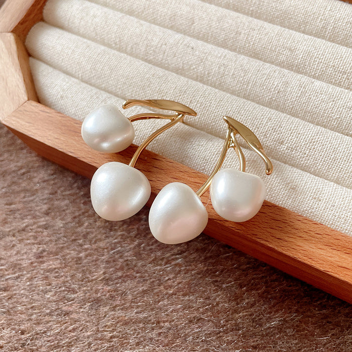 Wholesale Alloy Cherry Earrings Cute Design Fashion Jewelry Accessory