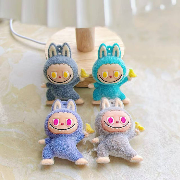 Wholesale Cute flocked plush toy keychains in various colors