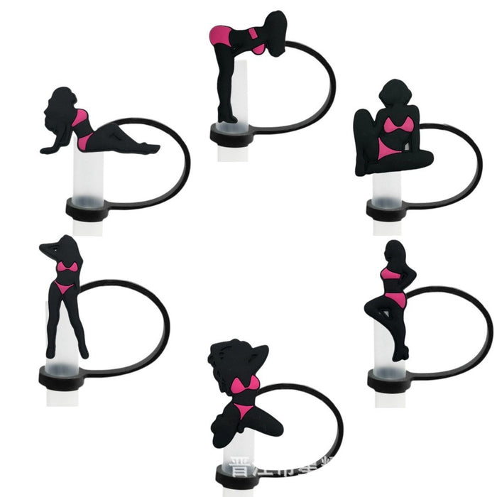 Wholesale Straw cap, food grade silicone straw cap, 8/10mm dust cap, cartoon straw plug