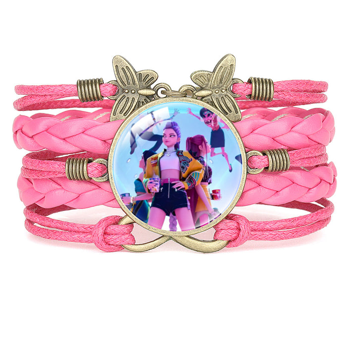 Wholesale KPOP Multi-Layer Cartoon Character Butterfly Combination Bracelet