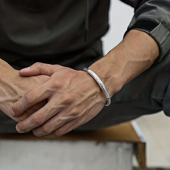 Wholesale Alloy Bracelet Men's Personalized Open Bracelet Retro Twisted Wire Bracelet Men's Bracelet