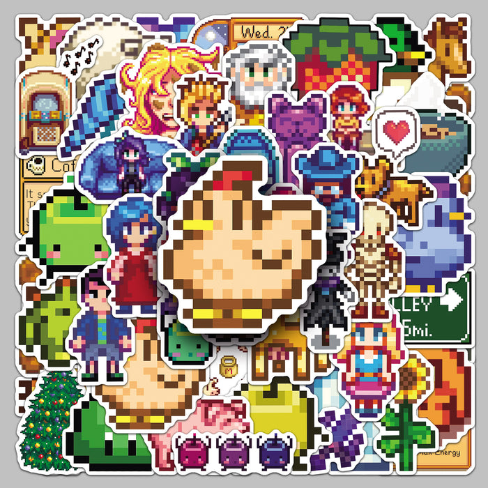 Wholesale 50pcs Pixel Game Cute Handbook Stationery Stickers