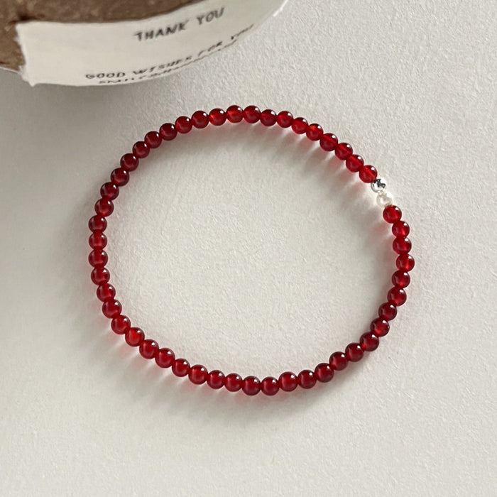 Wholesale Pure silver, silver beads, pearl bracelet, women's minimalist handmade design, elegant beading