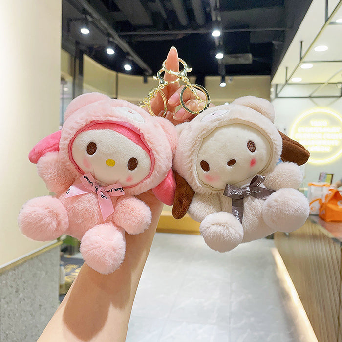 Wholesale Cute cross-dressing bear plush pendant doll doll cartoon keychain plush toy