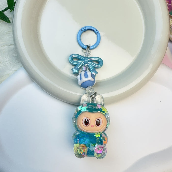 Wholesale Acrylic Cloth Quicksand Keychain Luminous Flash Cute Doll Bag Pendant Gift Keychain