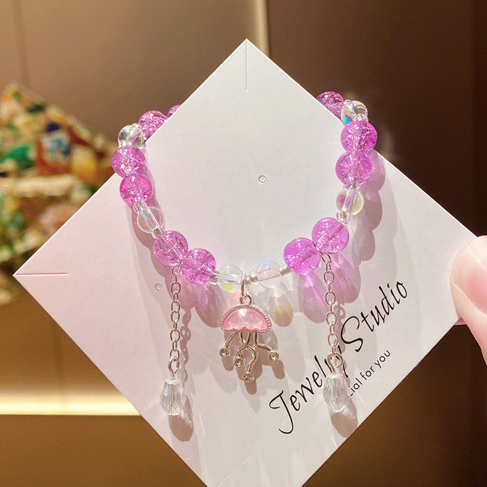Wholesale Children' s Red Jellyfish Floral Tassel Bracelet - Everyday Jewelry Accessory MOQ≥3