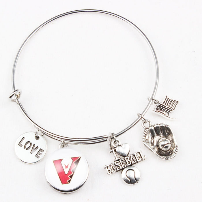 Wholesale Team bracelet alloy baseball glove small pendant bracelet