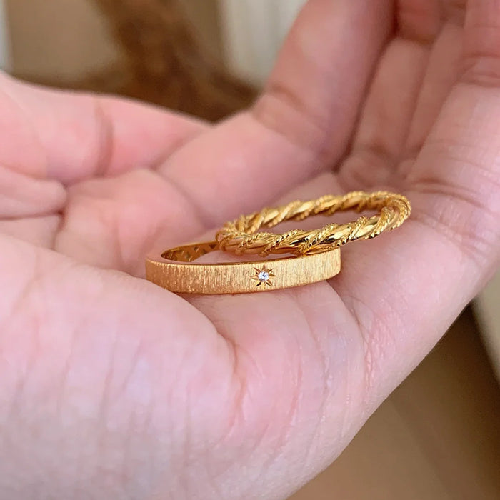 Wholesale Twist Star Silk Rings Opening Adjusting