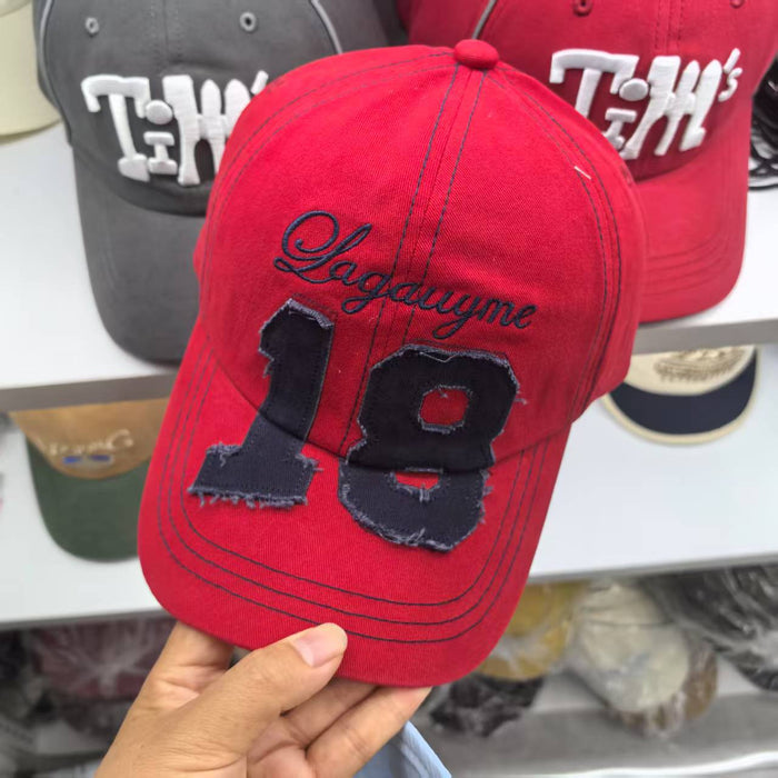 Wholesale Letter duckbill cap, women's casual versatile wide brimmed baseball cap, men's big head circumference, sun shading