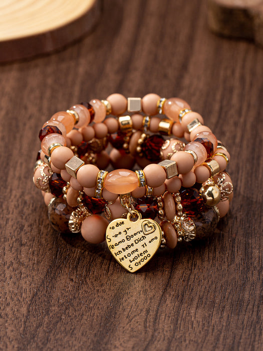 Wholesale  Bohemian Style Multi-layer Wooden Beads Beaded Bracelet