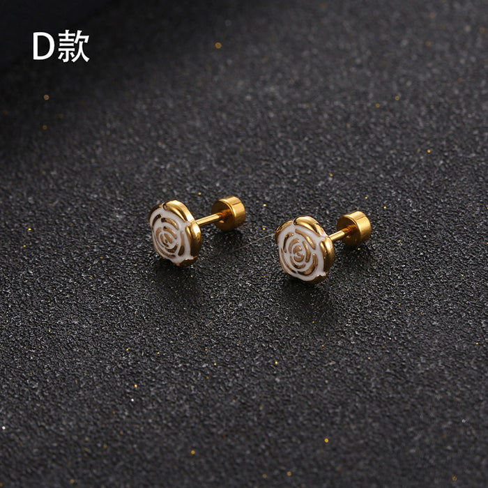 Wholesale Titanium Steel Gold-Plated Earrings,  Feminine and High-Sense Earrings,  New Trendy and Atmospheric Earrings