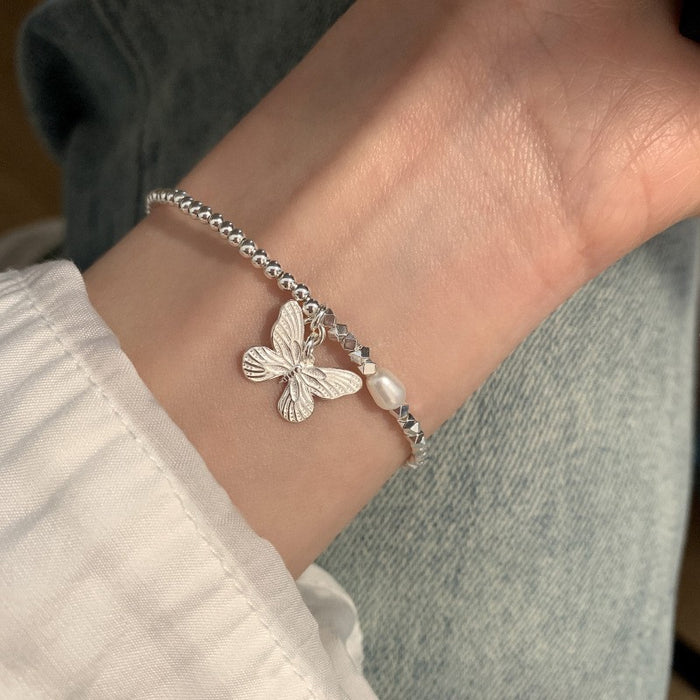 Wholesale Pure silver bracelet, bead, niche temperament, versatile accessory