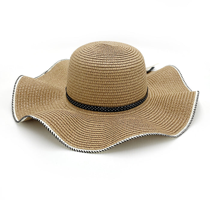 Wholesale Straw Hat Bow Lace Sun Hat Seaside Vacation Sun Protection Sun Hat