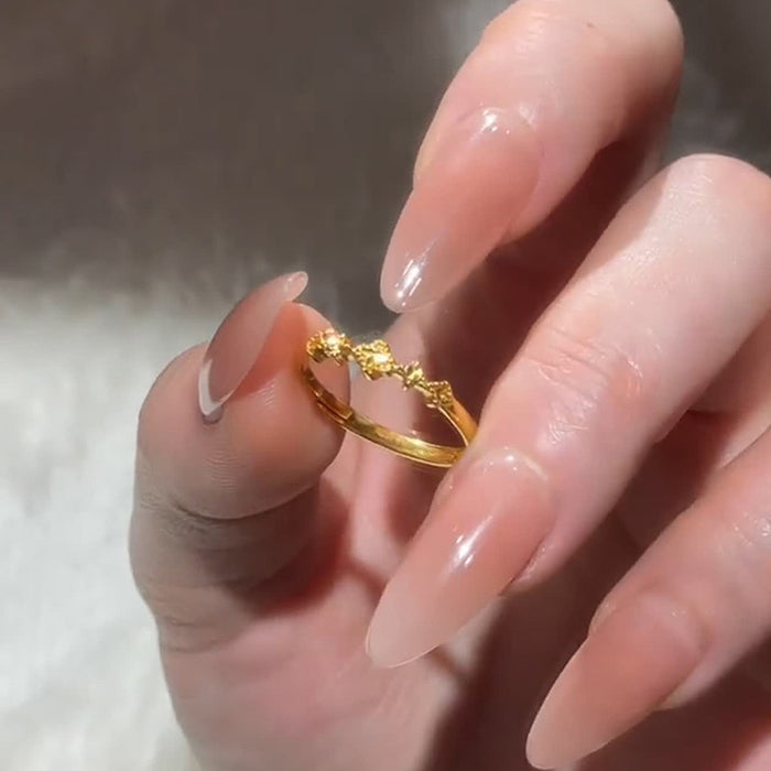 Wholesale Star ring, light luxury, niche, high-end, romantic, four-star adjustable index finger ring