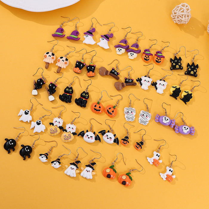 Wholesale  series witch,  pumpkin ghost bat and skull earrings