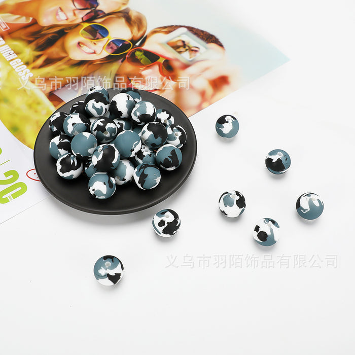 Wholesale 50pcs Leopard Print Silicone Beads JDC-BDS-HongZhou021