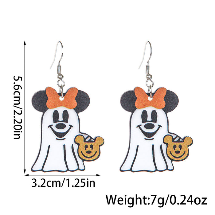 Wholesale  Series Earrings Cute Creative Rice Handmade Mouse Acrylic Earrings