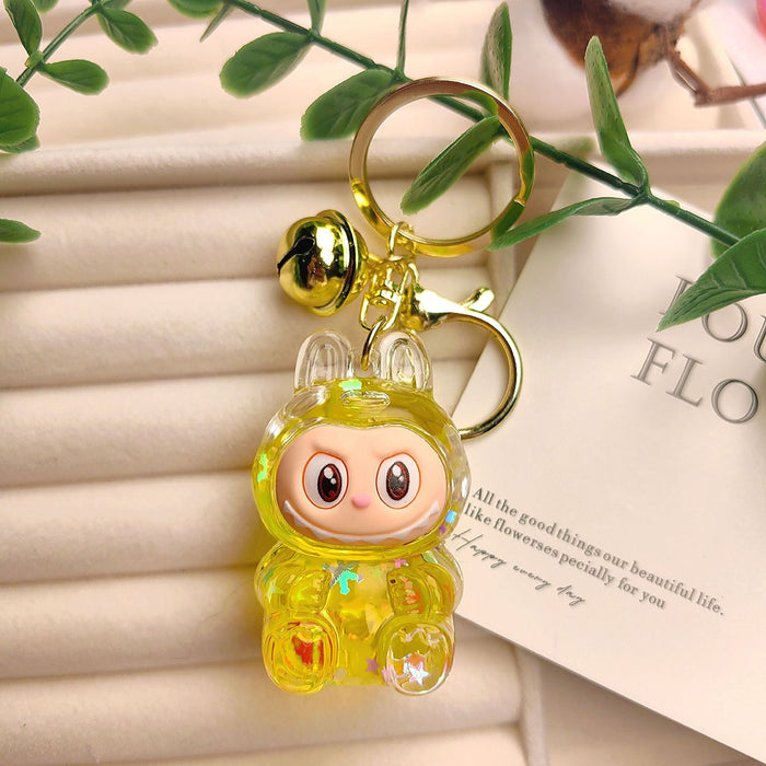 Wholesale Creative oil-filled quicksand bottles keychain