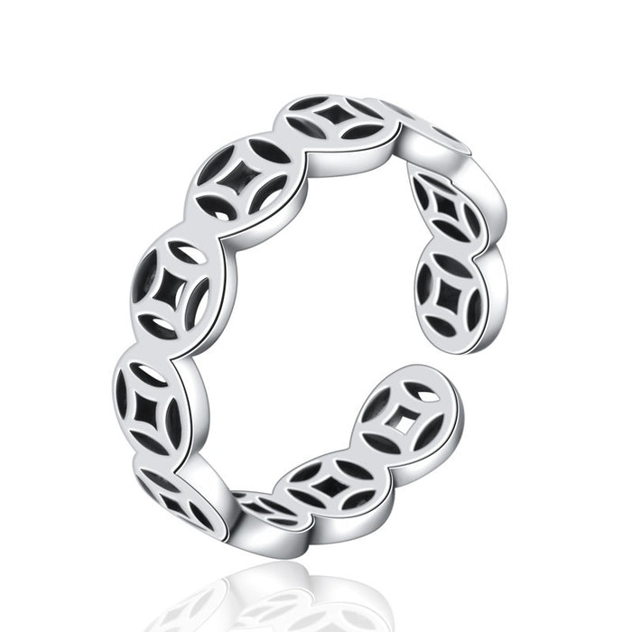 Wholesale Silver plated opening simple design versatile temperament women's jewelry ring