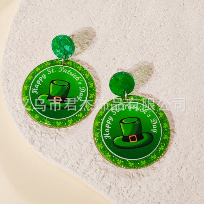 Wholesale Earrings Sparkling Pink Lucky Grass Eardrops Earrings Accessories