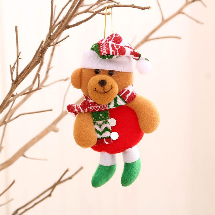 Wholesale Christmas Decorations Small Pendant Christmas Tree Fabric Pendant Elder Elk Doll Small Hanging Window Small Pendant