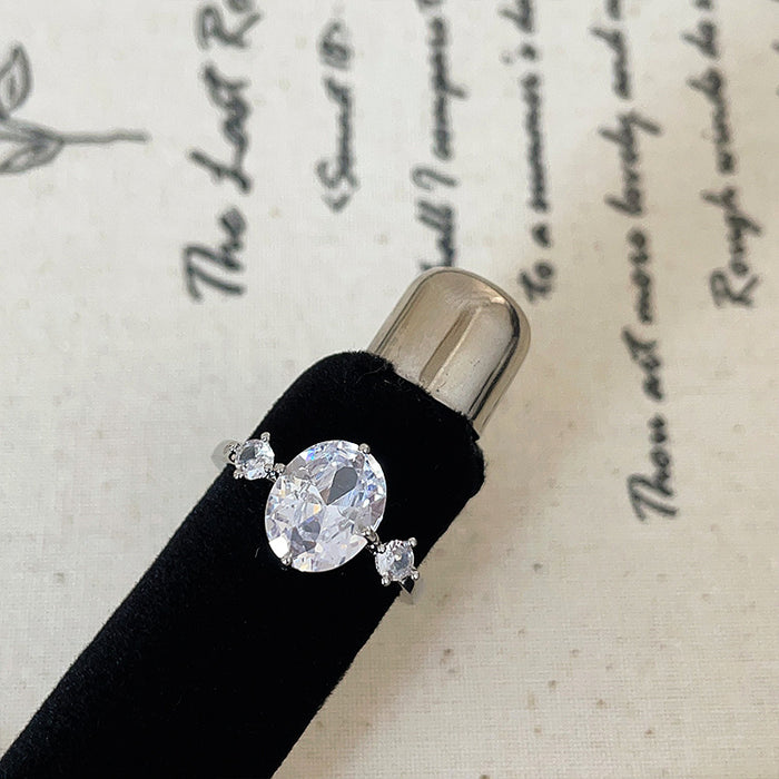 Wholesale Matte Metal and Zircon Ring