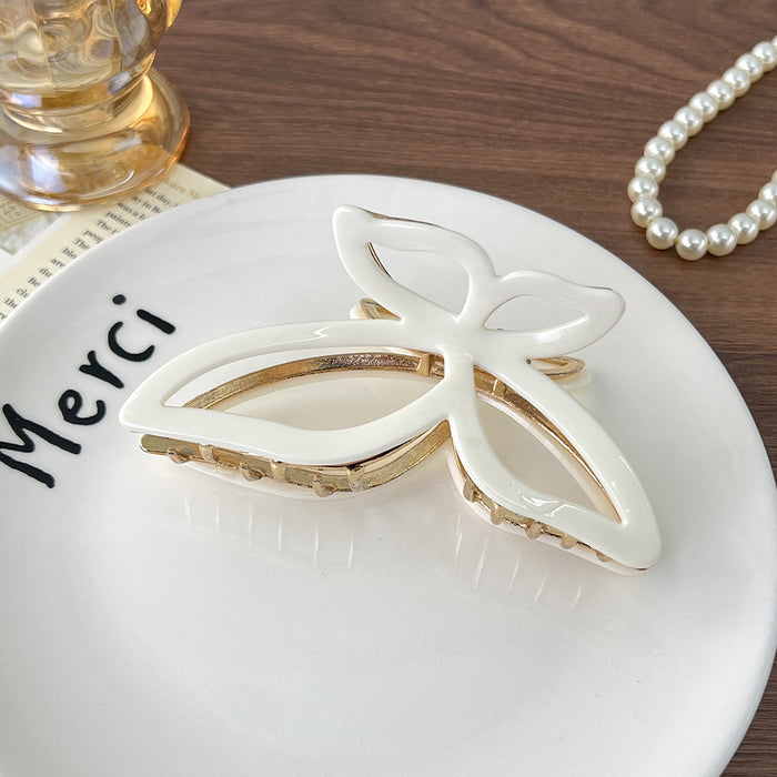 Wholesale Large Bow Hollow Elegant Acetic Acid Hair Clips