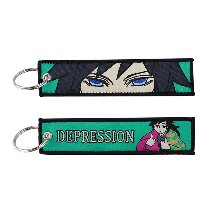 Wholesale Cartoon woven keychain lanyard  access control  ornaments fabric keychain