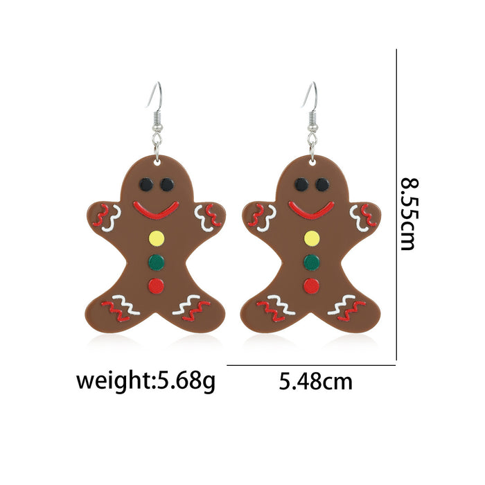 Wholesale Alloy bell snowman elk gingerbread man earrings Christmas earrings