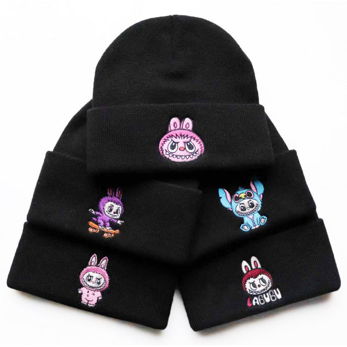 Wholesale Cartoon wool hat embroidered knit hat