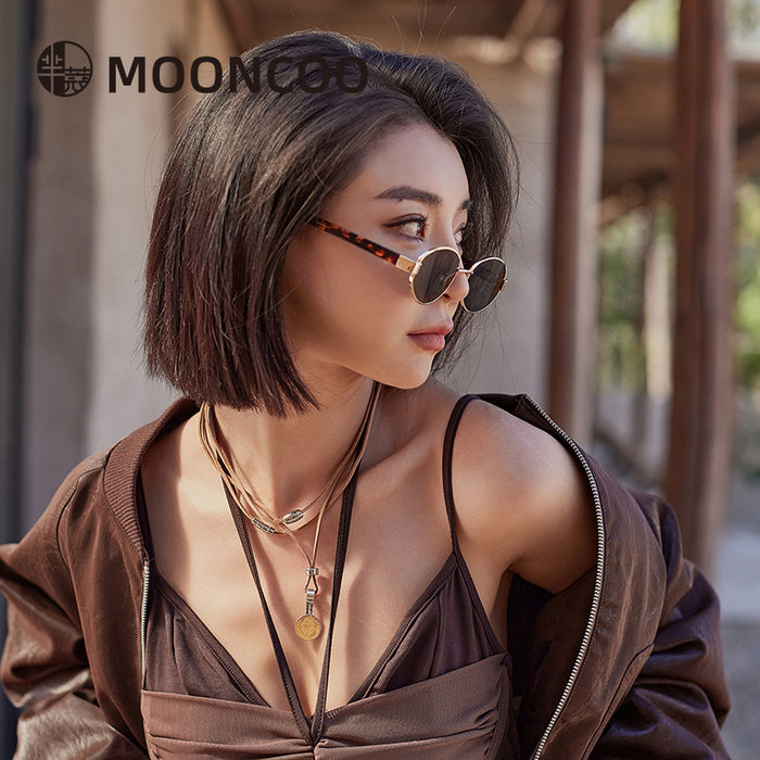 Wholesale Sunglasses Metal Elliptical Retro Cat Eye Sunglasses Women's Premium Nylon