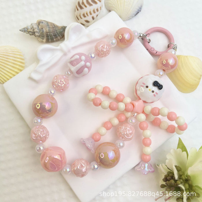 Wholesale Creative Cartoon Hand-painted Beads Mobile Phone Hanging Chain Bag Decorative Pendant DIY Accessories for Girlfriends