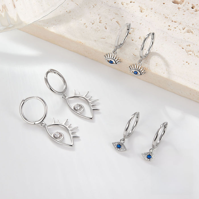 Wholesale Pure silver earrings with a simple and high-end feel, women's ear buckles, niche layered earrings