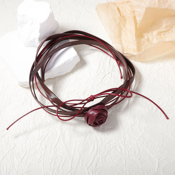 Wholesale Strap Multi-layer Camellia Long Women's All-match Necklace