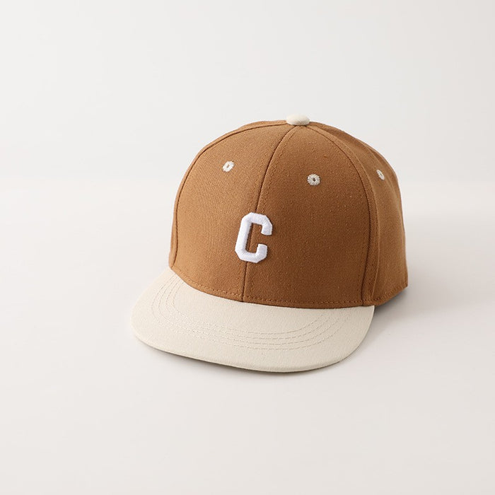 Wholesale Trendy Kids Embroidered Letter Flat Brim Baseball Cap Unisex Green Boston Sunscreen Casual Resale Accessory