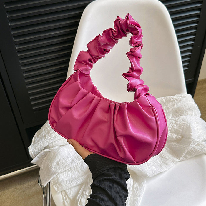 Wholesale New solid color cloud pleated bag, minimalist shoulder bag