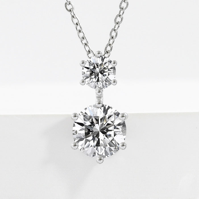 Wholesale Classic Six-Prong Simulated Diamond Pendant Jewelry Accessory