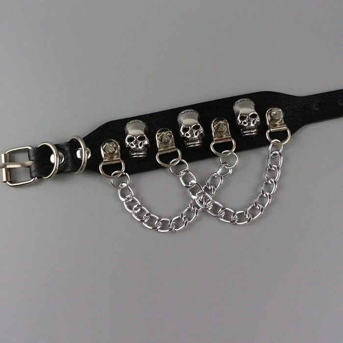 Wholesale Diablo Skull Rivet Chain Bracelet