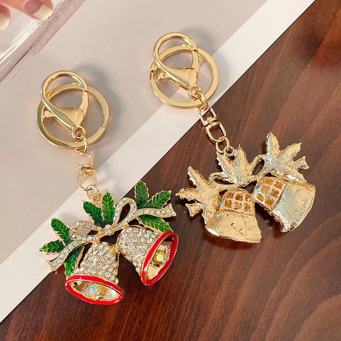 Wholesale Rhinestone Christmas Bell Car Keychain - Fashion Accessory for Boutique