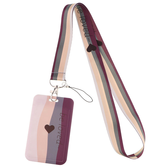 Wholesale Heart-shaped phone strap and hard case card holder Lanyard Keychain