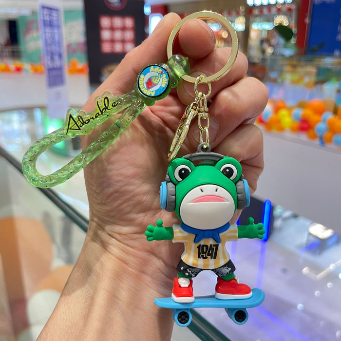 Wholesale Cartoon keychain cute PVC doll bag pendant car keychain circle small gift wholesale